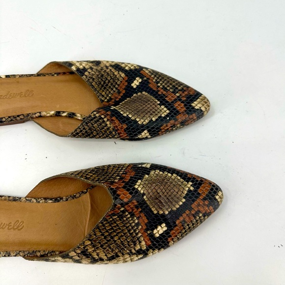 Madewell Remi Mules Slip On Snakeskin Print Brown Tan Black Womens 8.5 - Picture 4 of 8